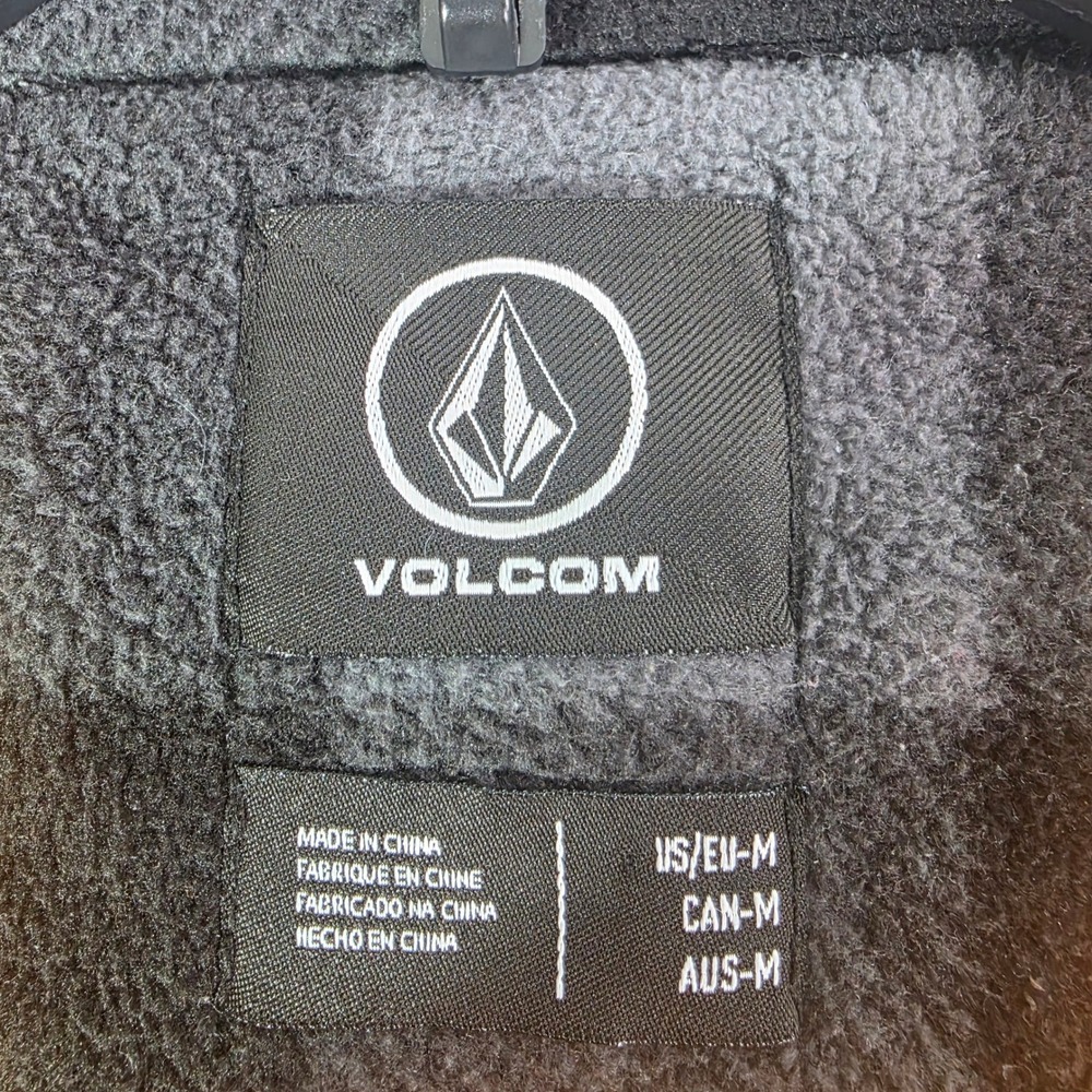 Volcom Mens Buffalo Plaid Fleece Shirt Jacket Grey Black Quilted Lining Size M - Picture 8 of 14